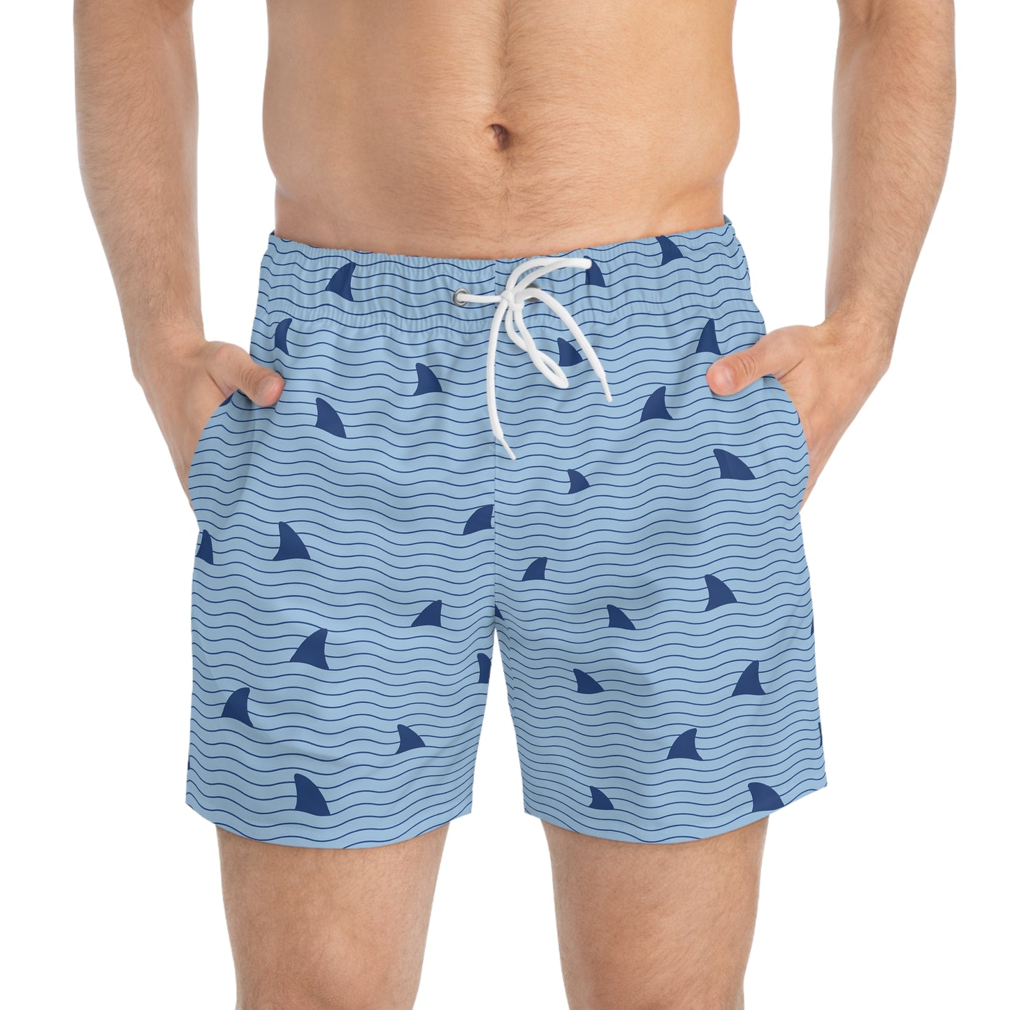 Men's Shark Fins Pattern Swim Trunks for Summer - Perfect Beachwear