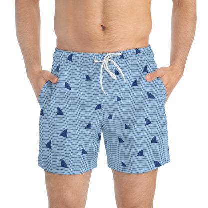 Men's Shark Fins Pattern Swim Trunks for Summer - Perfect Beachwear
