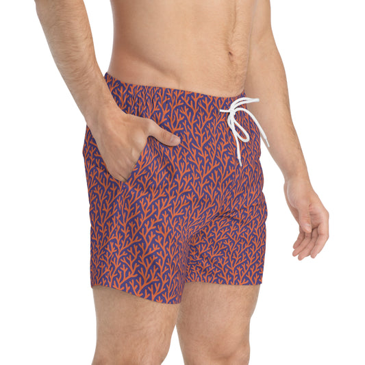 Men's Coral Swim Trunks for Summer | Ocean-Inspired Beachwear