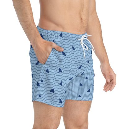 Men's Shark Fins Pattern Swim Trunks for Summer - Perfect Beachwear